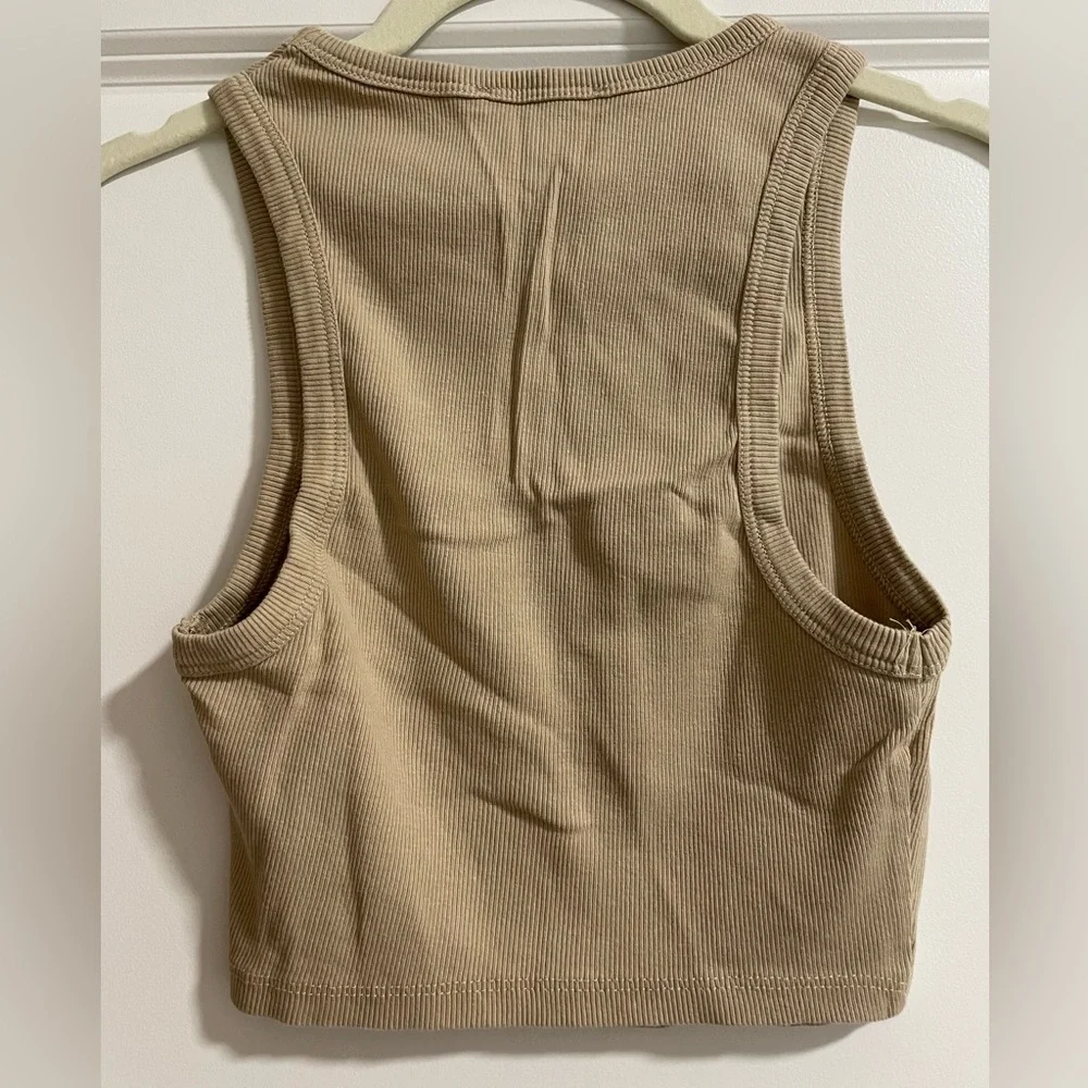 Zara Beige/Cream/Tan/Brown Cropped Top Size S - Picture 2 of 2